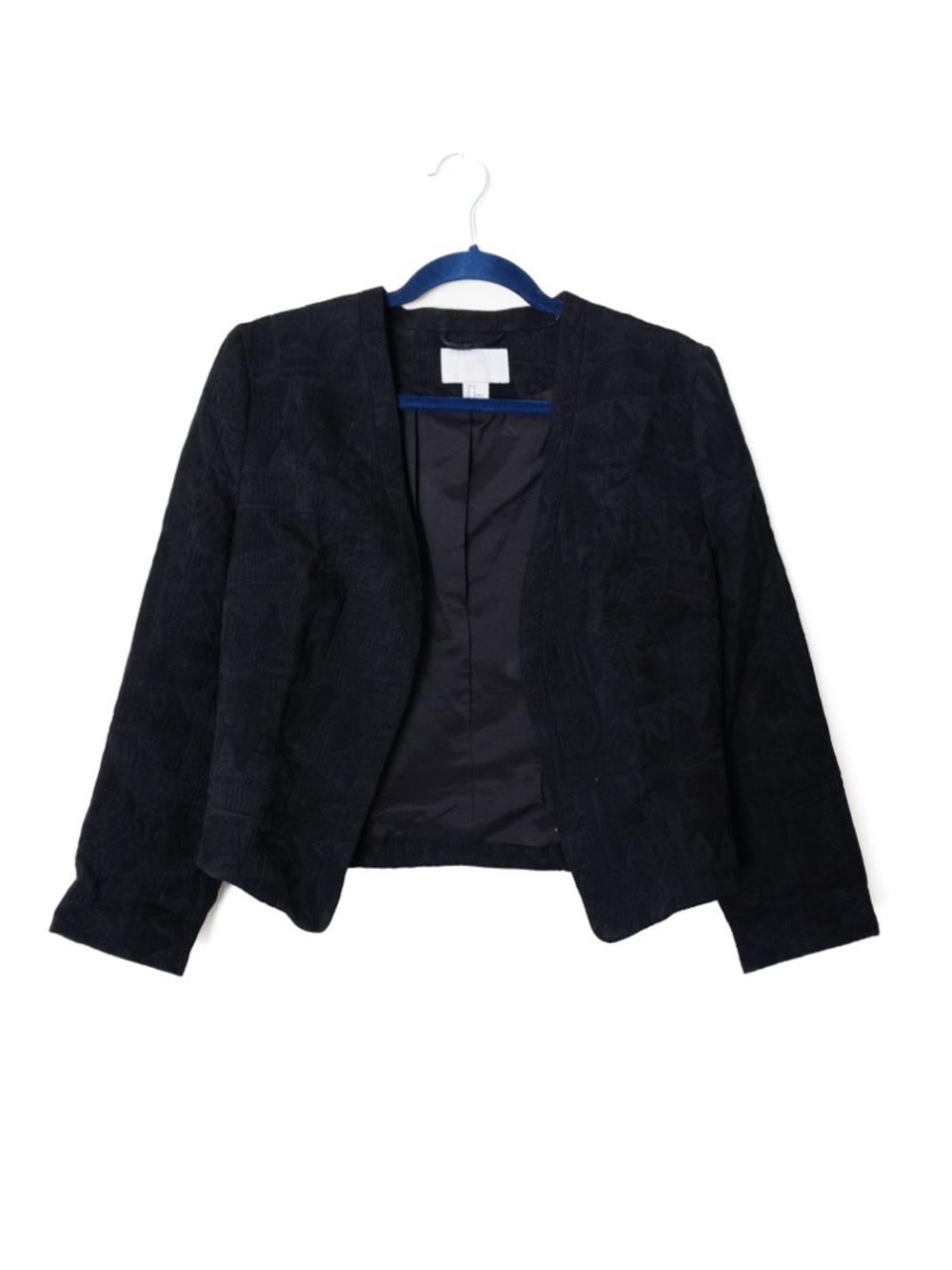 H&M Textured Patterned Open Front Blazer